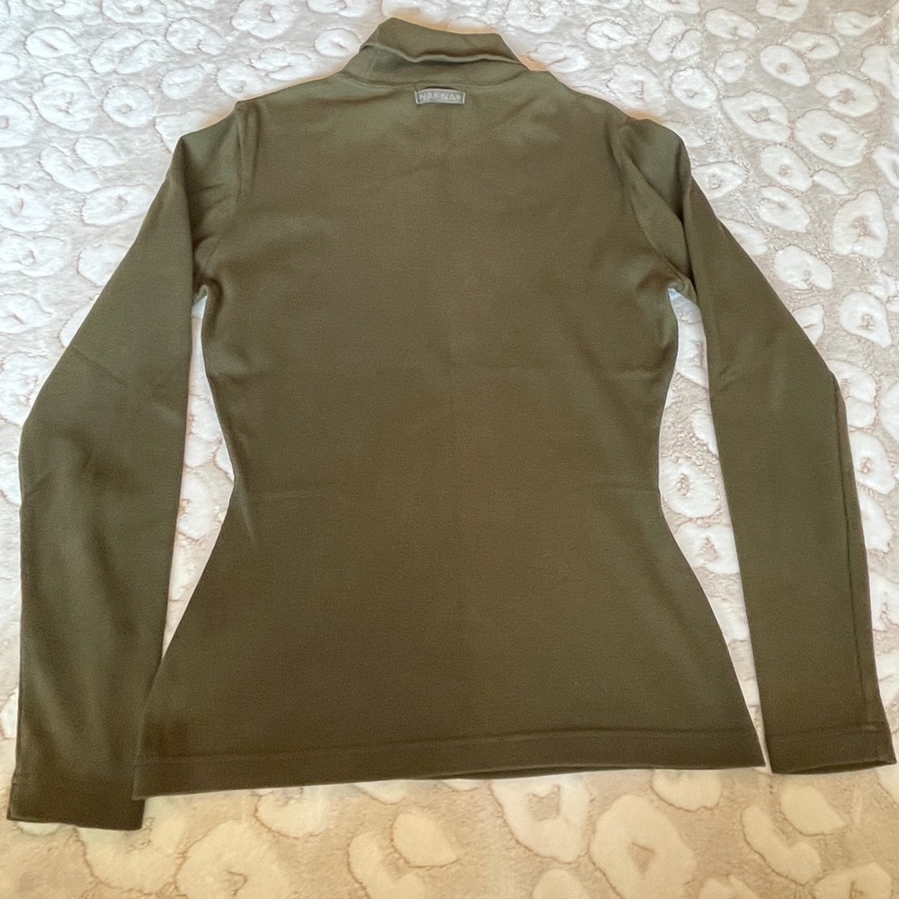 NAF NAF Olive Green Turtleneck Sweater